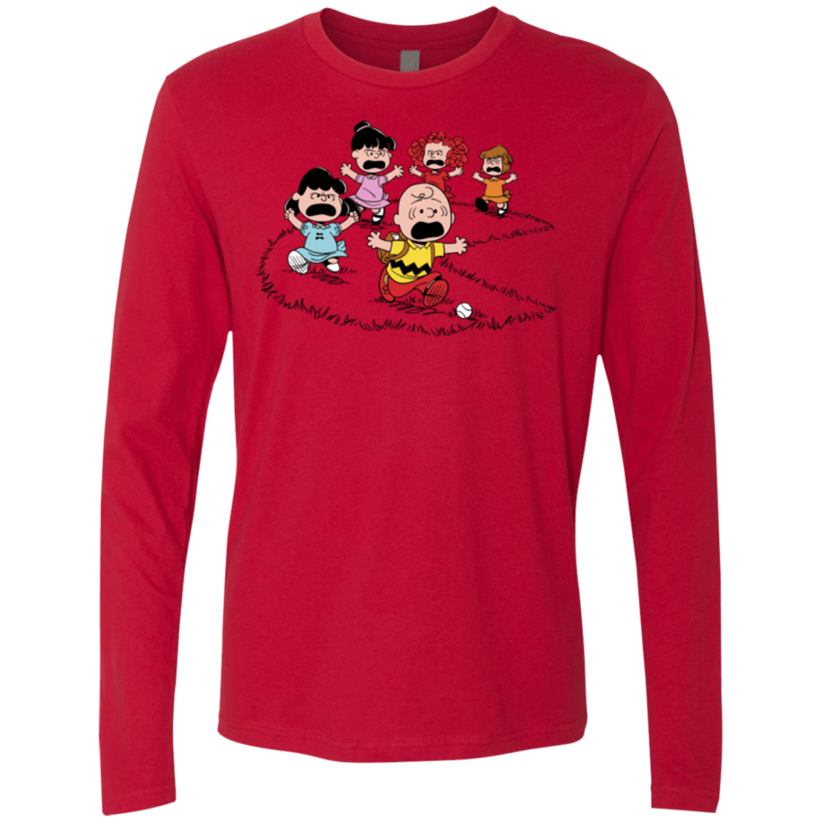 T-Shirts Red / Small Charlie Pac Man Men's Premium Long Sleeve
