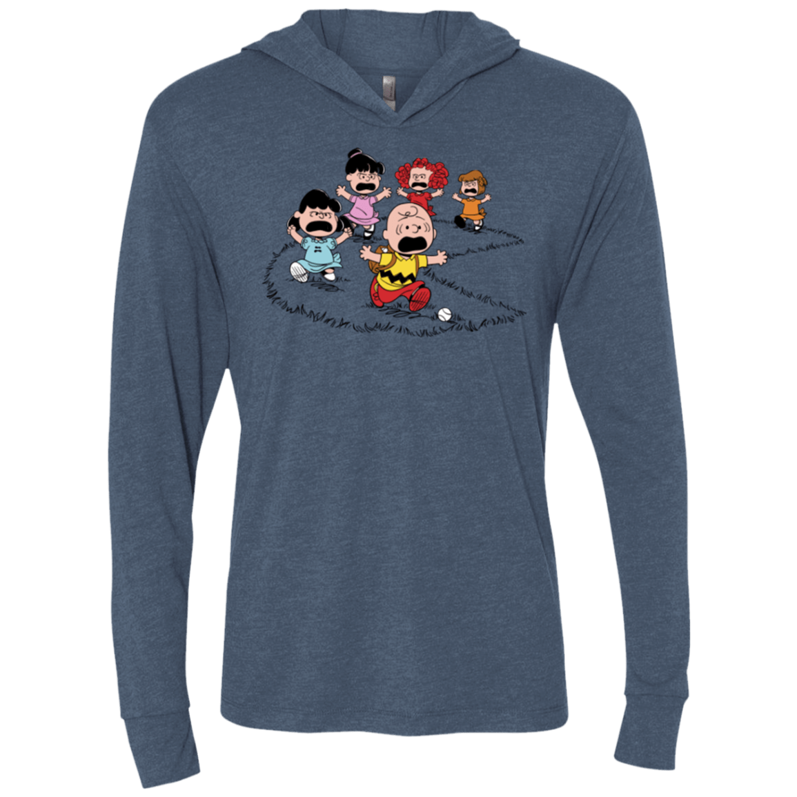 T-Shirts Indigo / X-Small Charlie Pac Man Triblend Long Sleeve Hoodie Tee