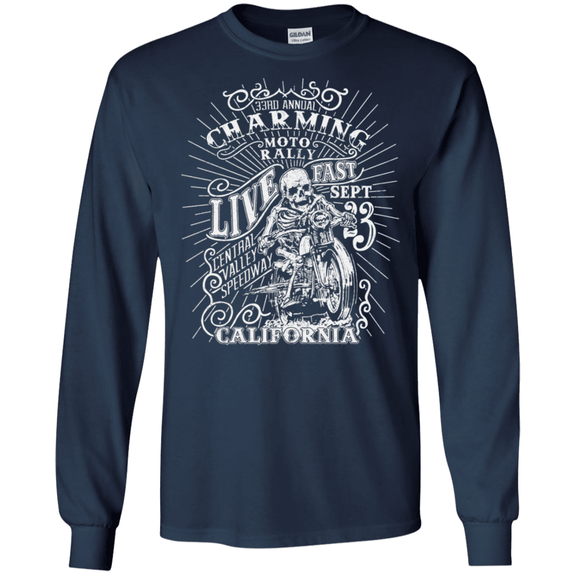 T-Shirts Navy / S Charming Moto Rally Men's Long Sleeve T-Shirt