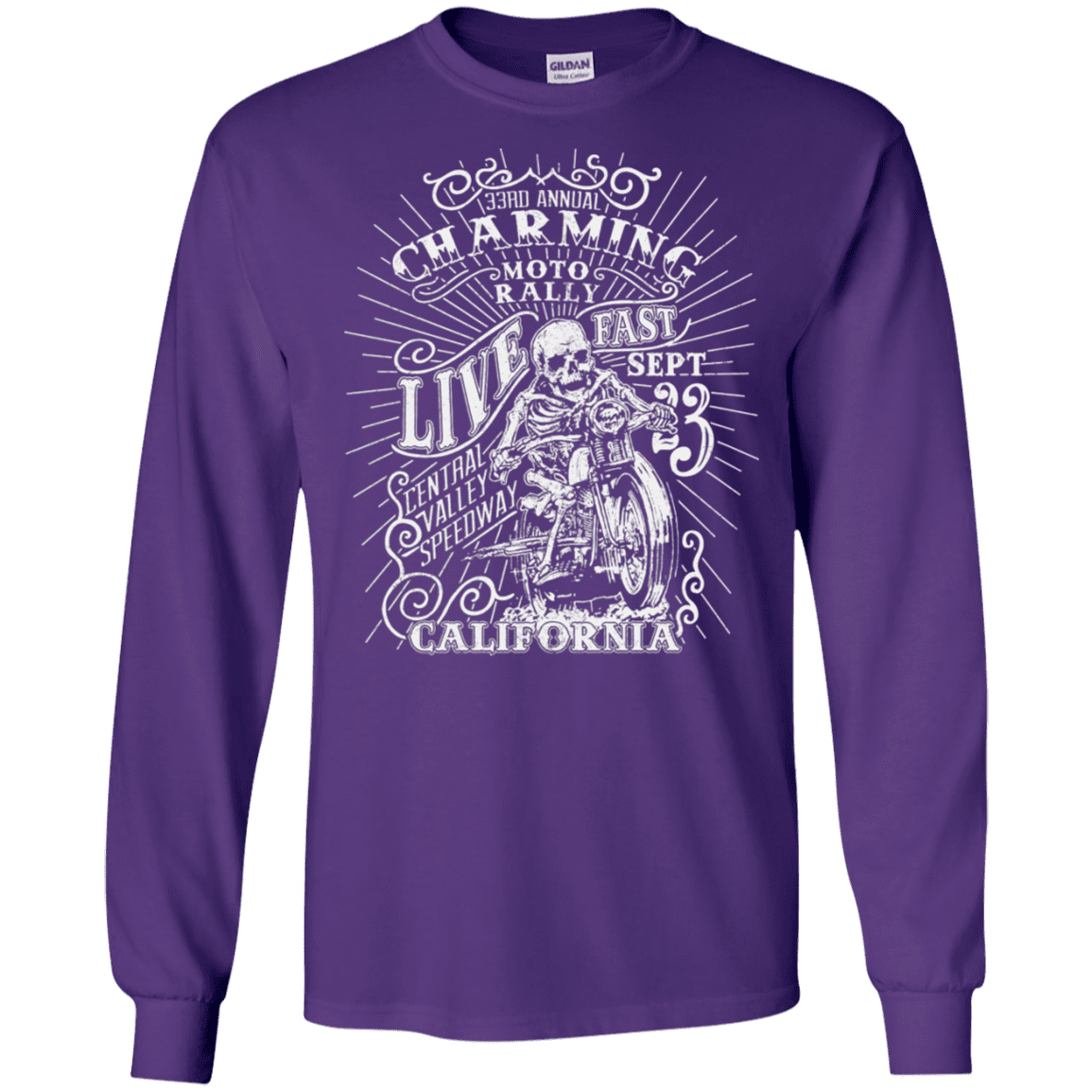 T-Shirts Purple / S Charming Moto Rally Men's Long Sleeve T-Shirt
