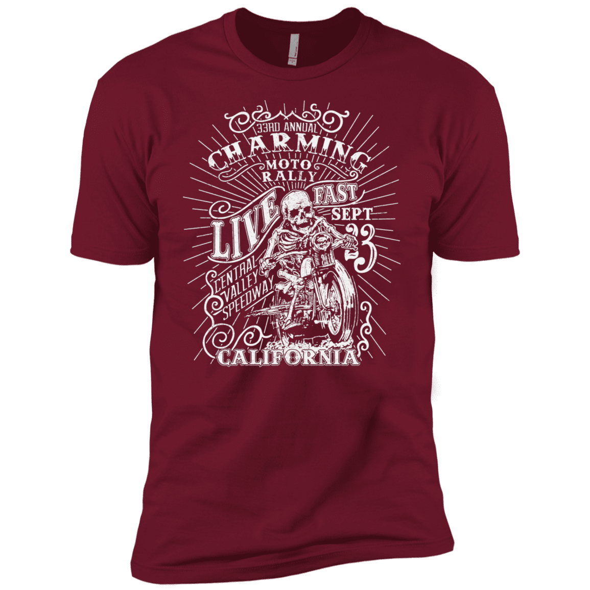 T-Shirts Cardinal / X-Small Charming Moto Rally Men's Premium T-Shirt