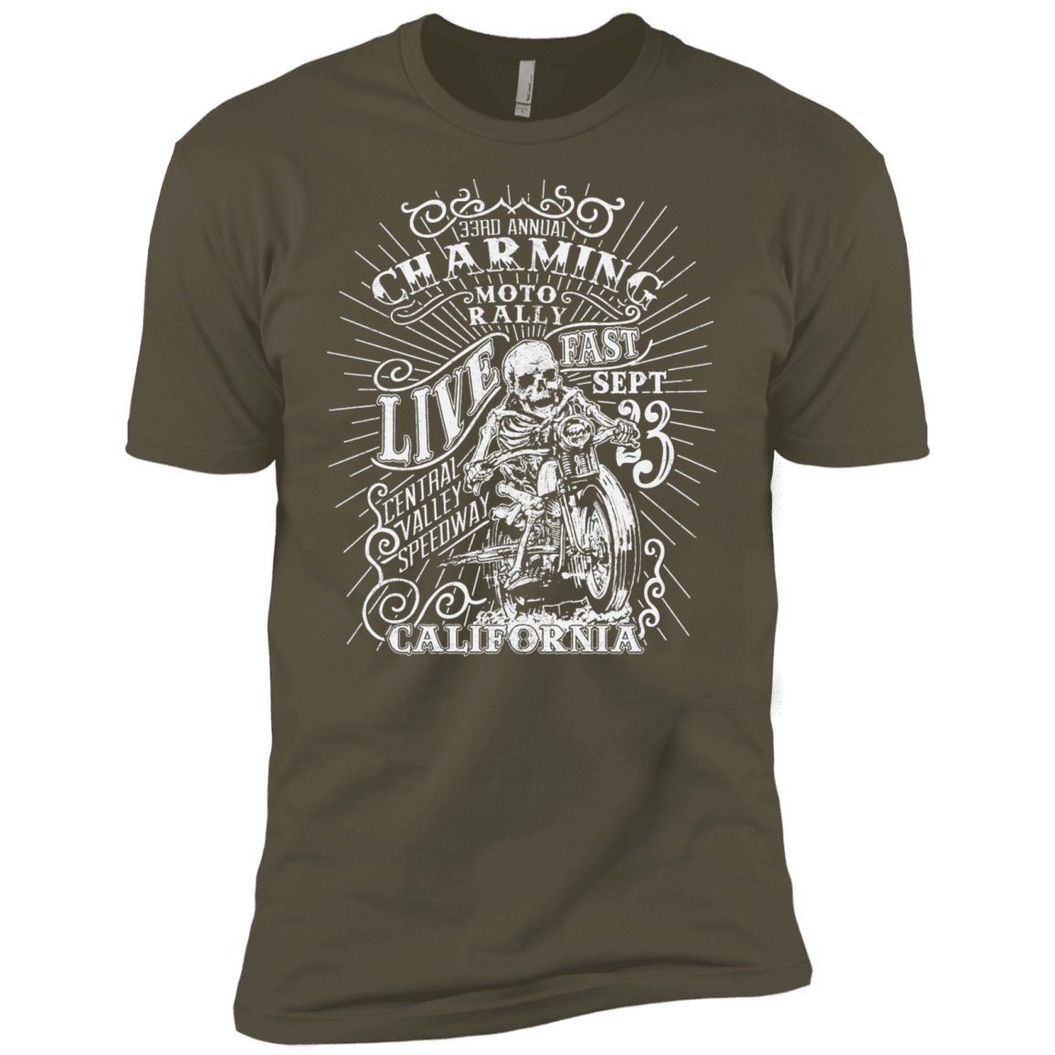 T-Shirts Military Green / X-Small Charming Moto Rally Men's Premium T-Shirt