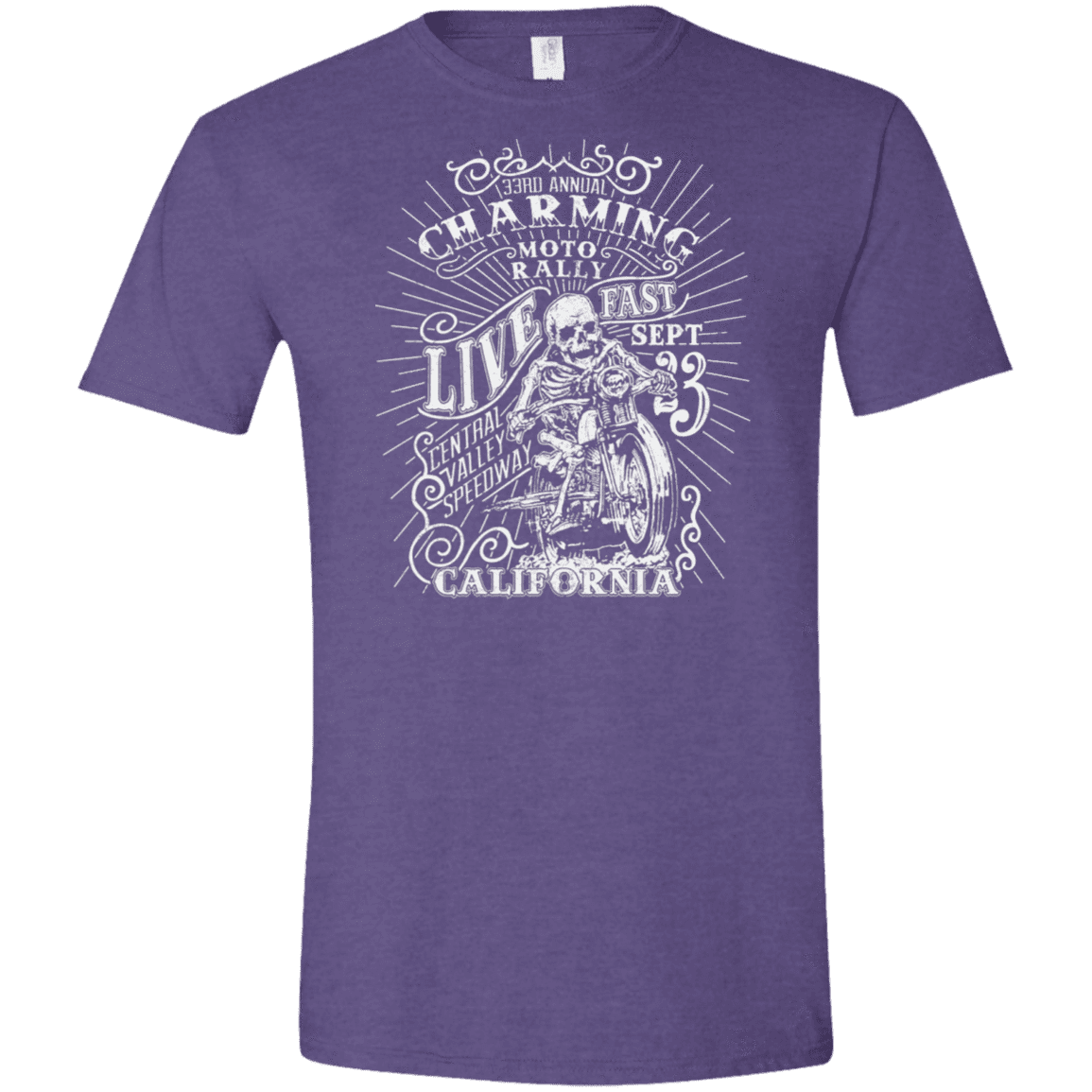 T-Shirts Heather Purple / S Charming Moto Rally Men's Semi-Fitted Softstyle