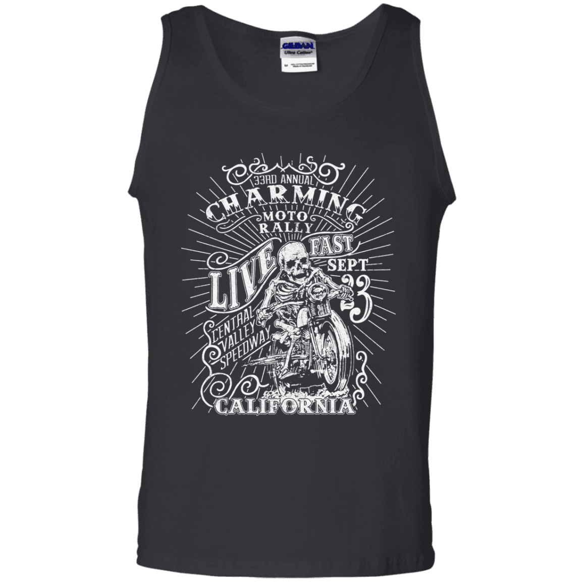 T-Shirts Black / S Charming Moto Rally Men's Tank Top