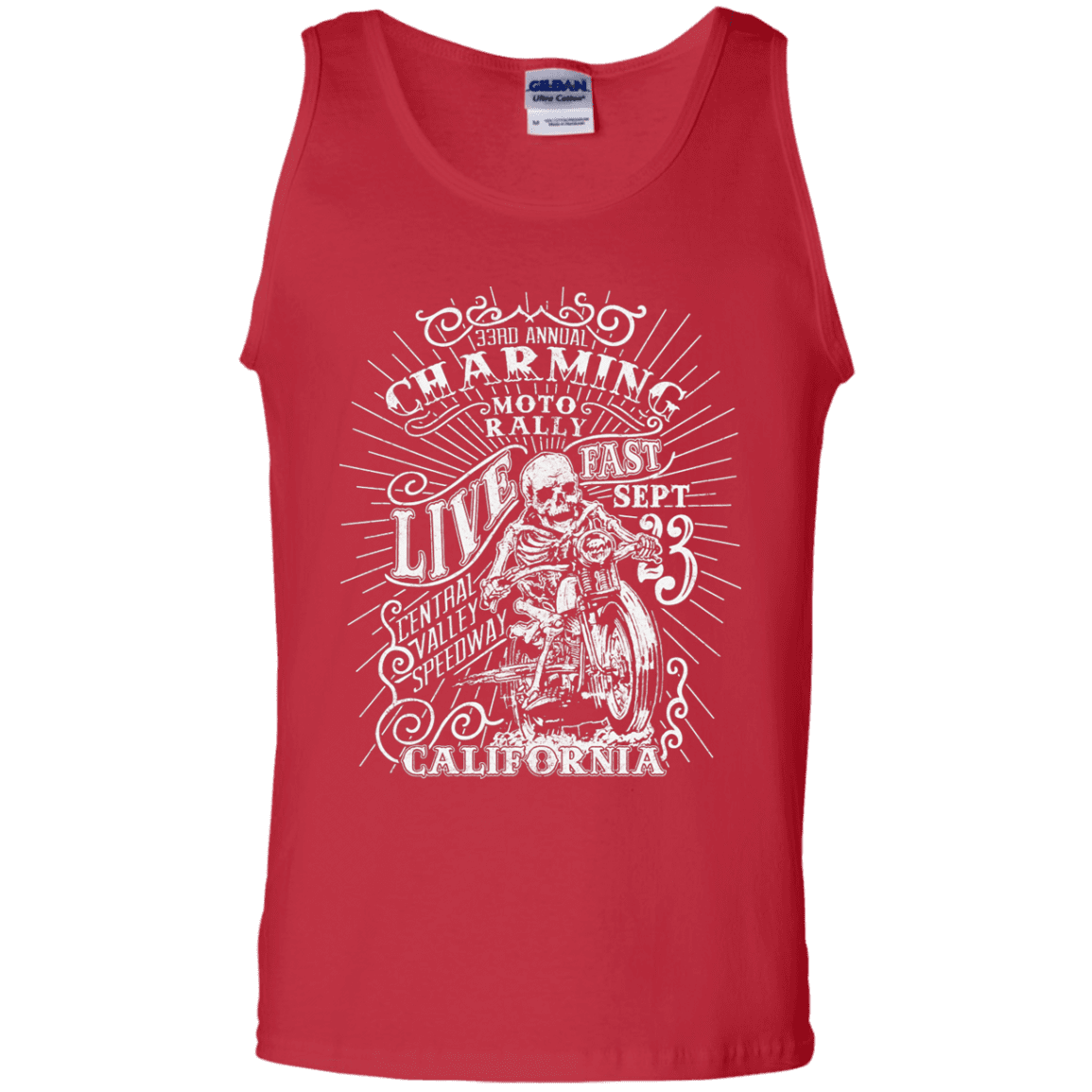 T-Shirts Red / S Charming Moto Rally Men's Tank Top