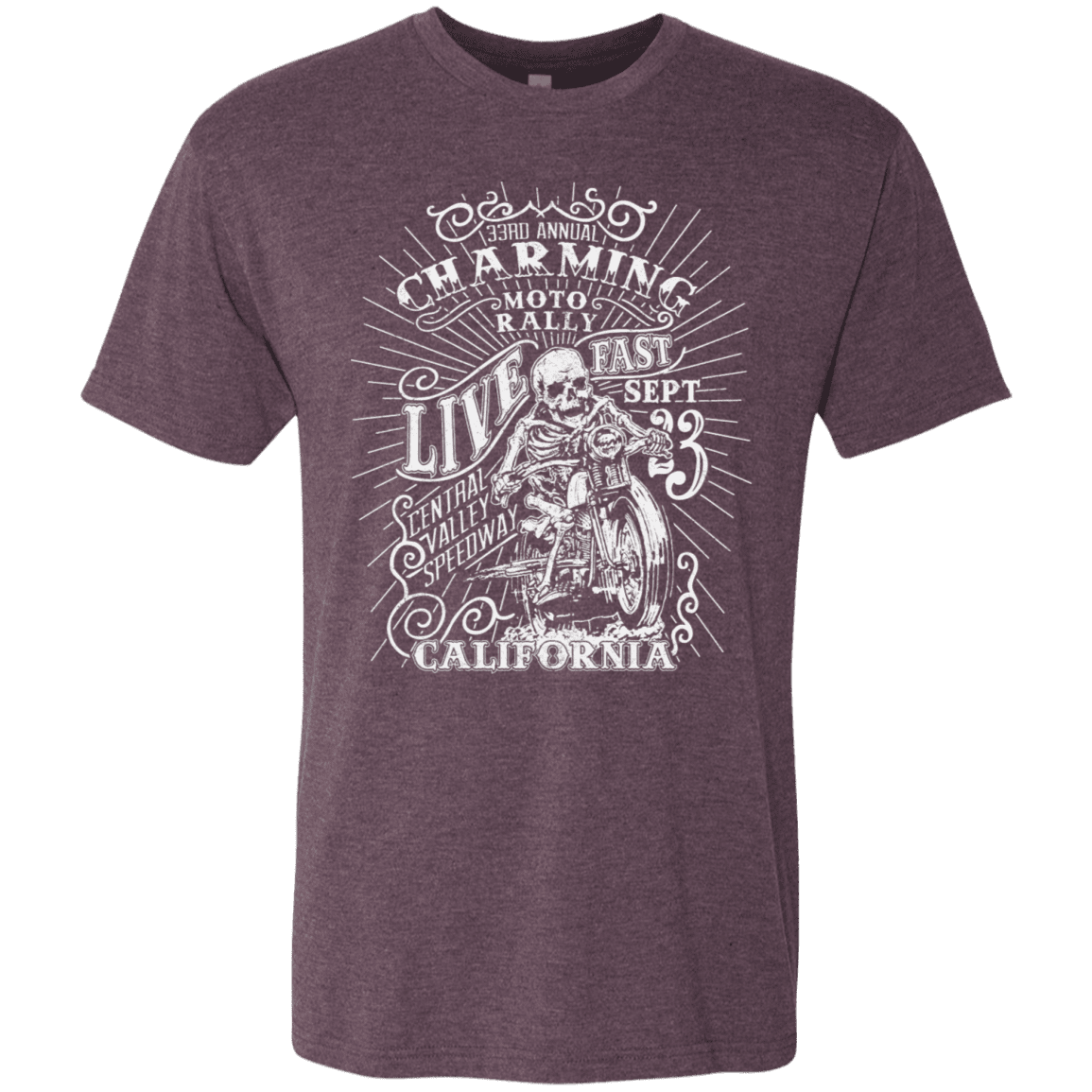 T-Shirts Vintage Purple / S Charming Moto Rally Men's Triblend T-Shirt