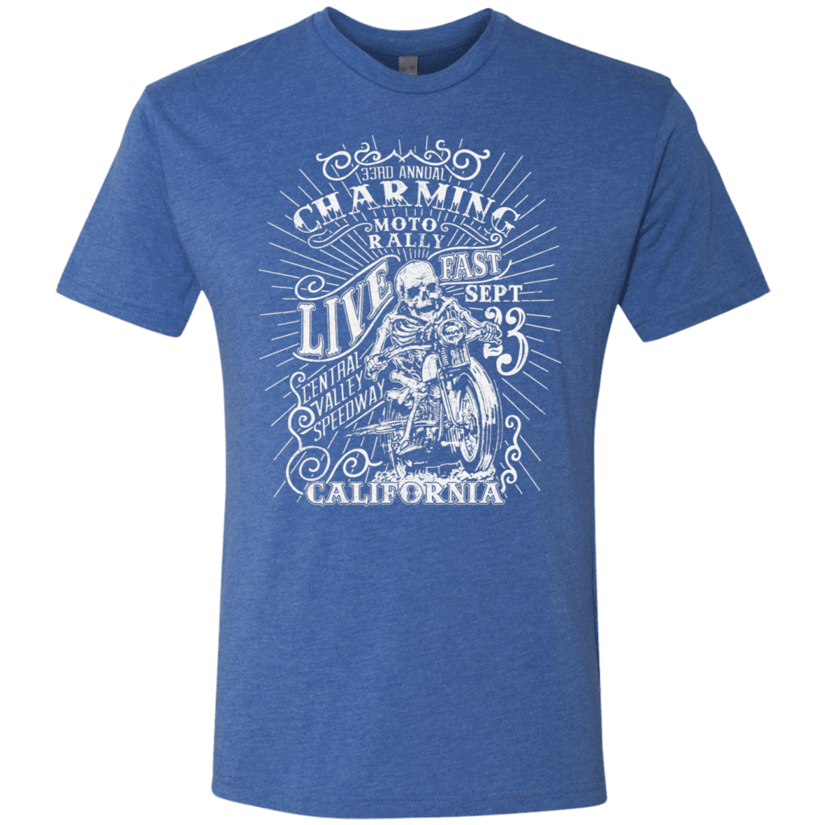 T-Shirts Vintage Royal / S Charming Moto Rally Men's Triblend T-Shirt