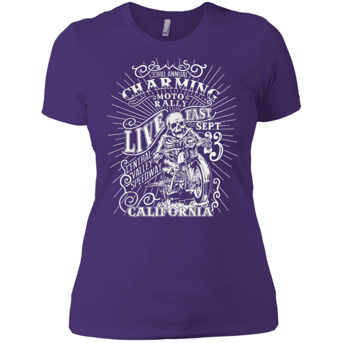 T-Shirts Purple Rush/ / X-Small Charming Moto Rally Women's Premium T-Shirt