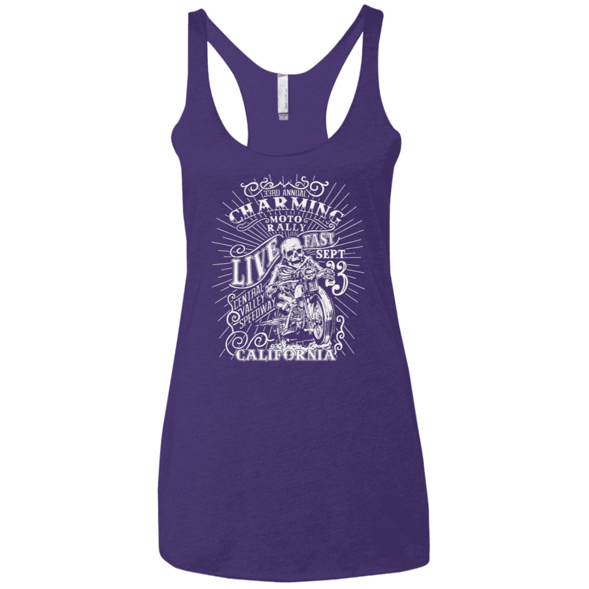 T-Shirts Purple Rush / X-Small Charming Moto Rally Women's Triblend Racerback Tank