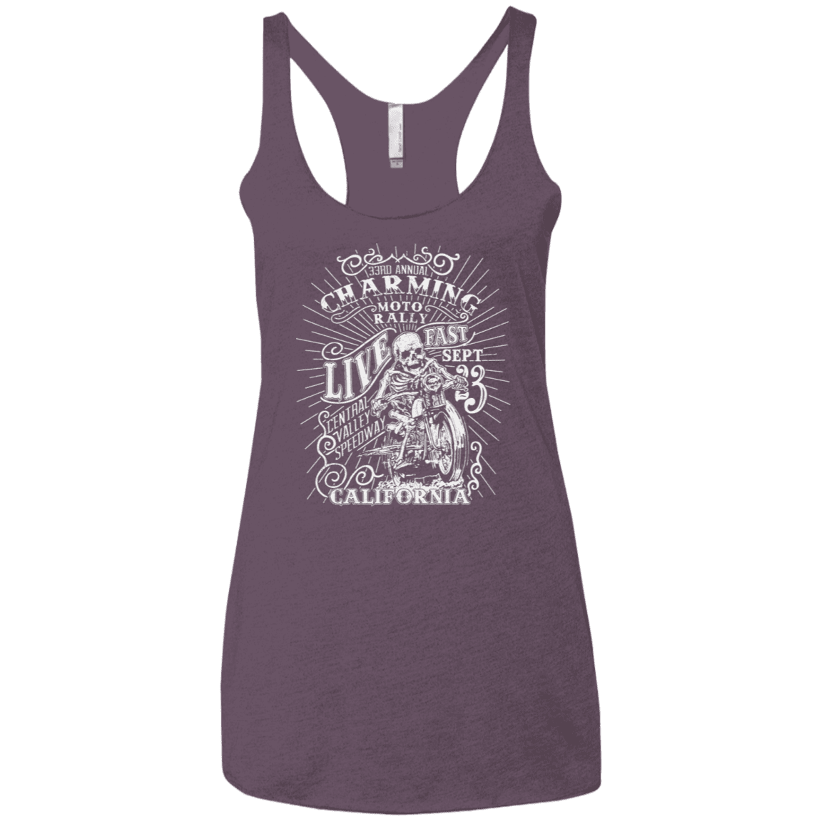 T-Shirts Vintage Purple / X-Small Charming Moto Rally Women's Triblend Racerback Tank