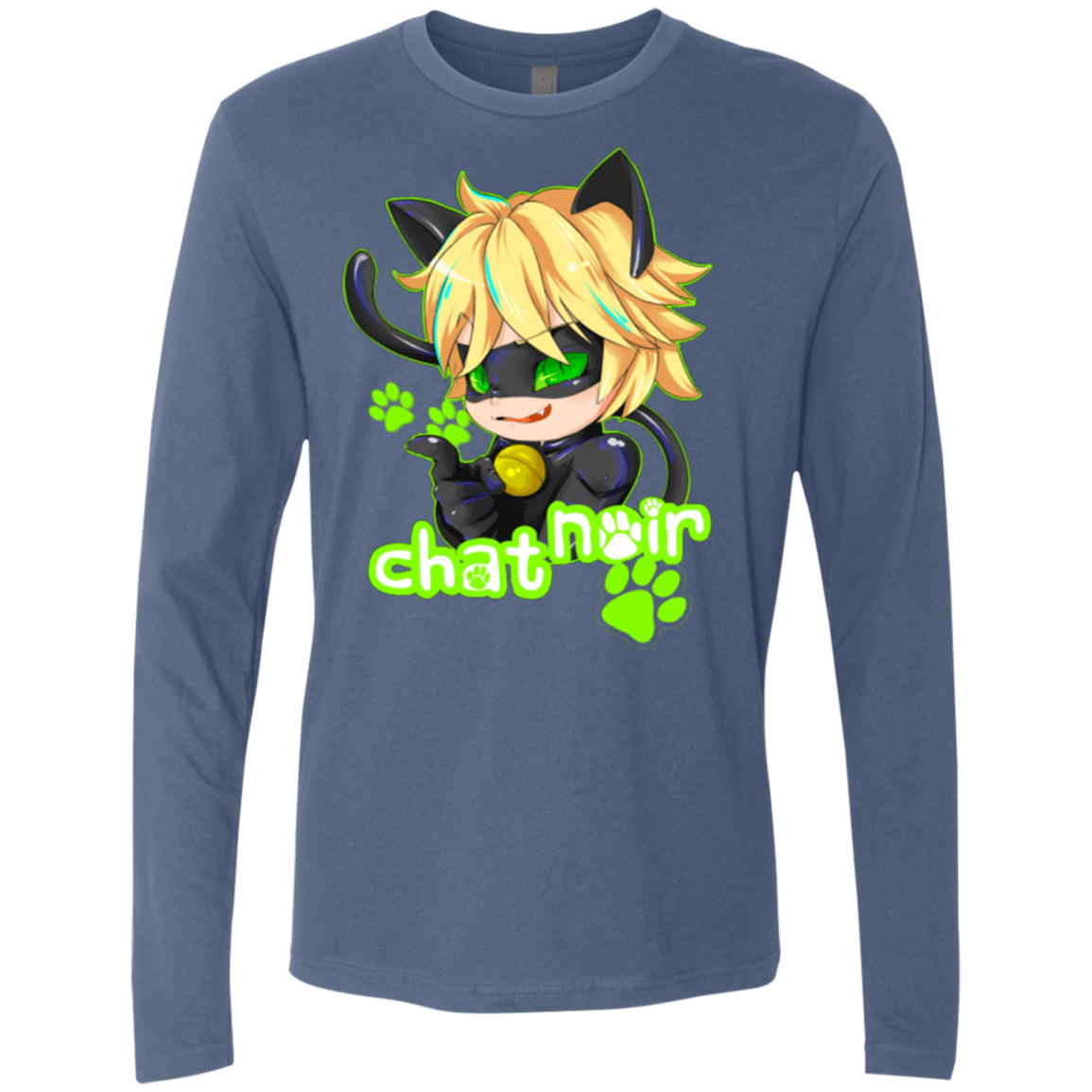 T-Shirts Indigo / Small Chat Noir Men's Premium Long Sleeve