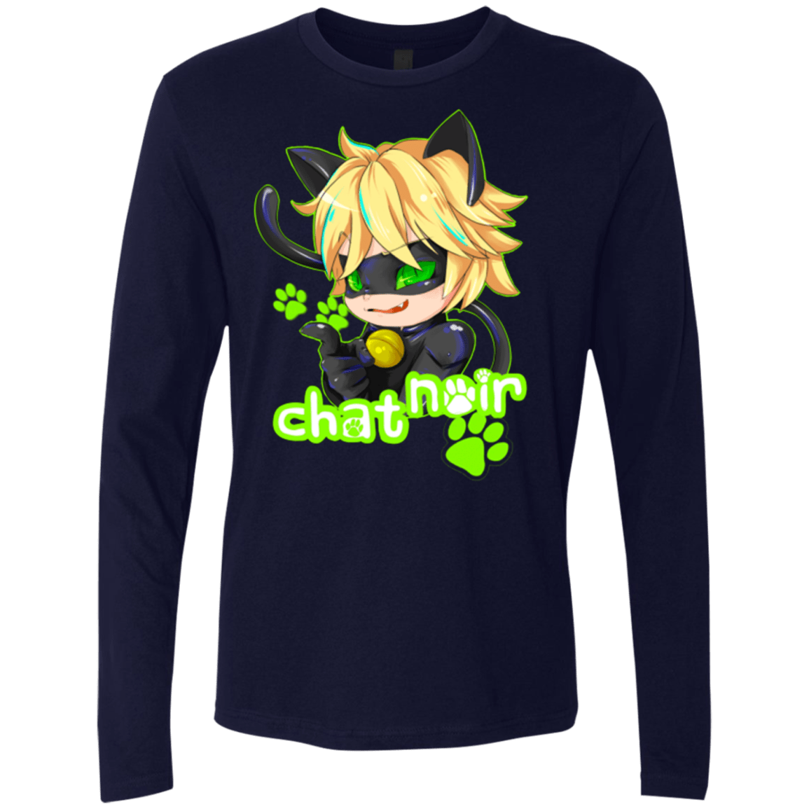 T-Shirts Midnight Navy / Small Chat Noir Men's Premium Long Sleeve