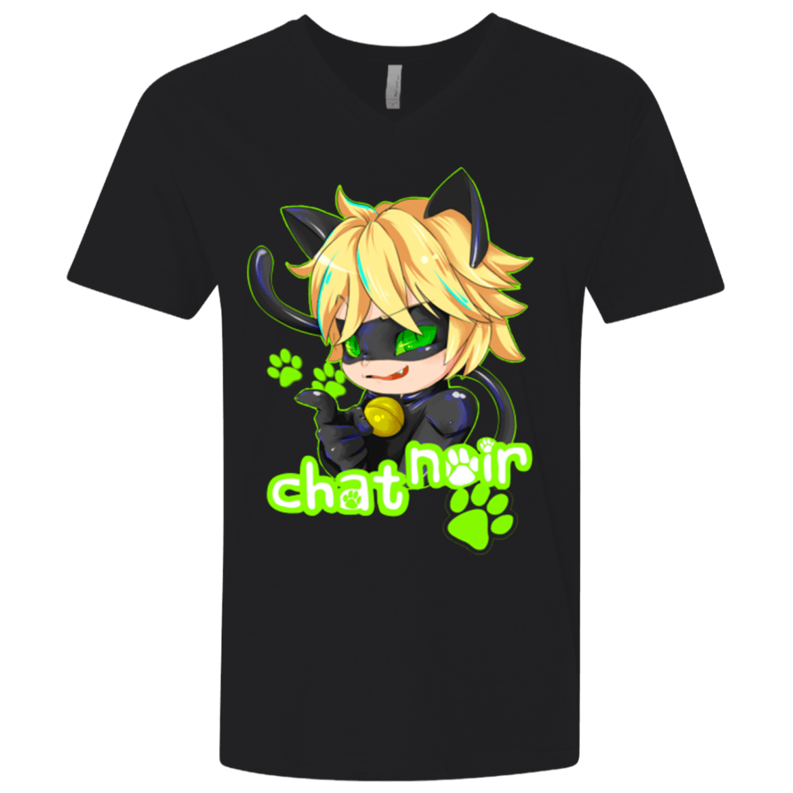 T-Shirts Black / X-Small Chat Noir Men's Premium V-Neck