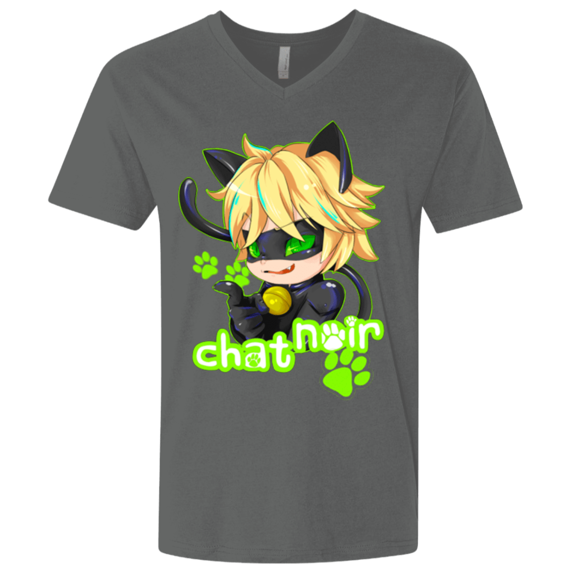 T-Shirts Heavy Metal / X-Small Chat Noir Men's Premium V-Neck