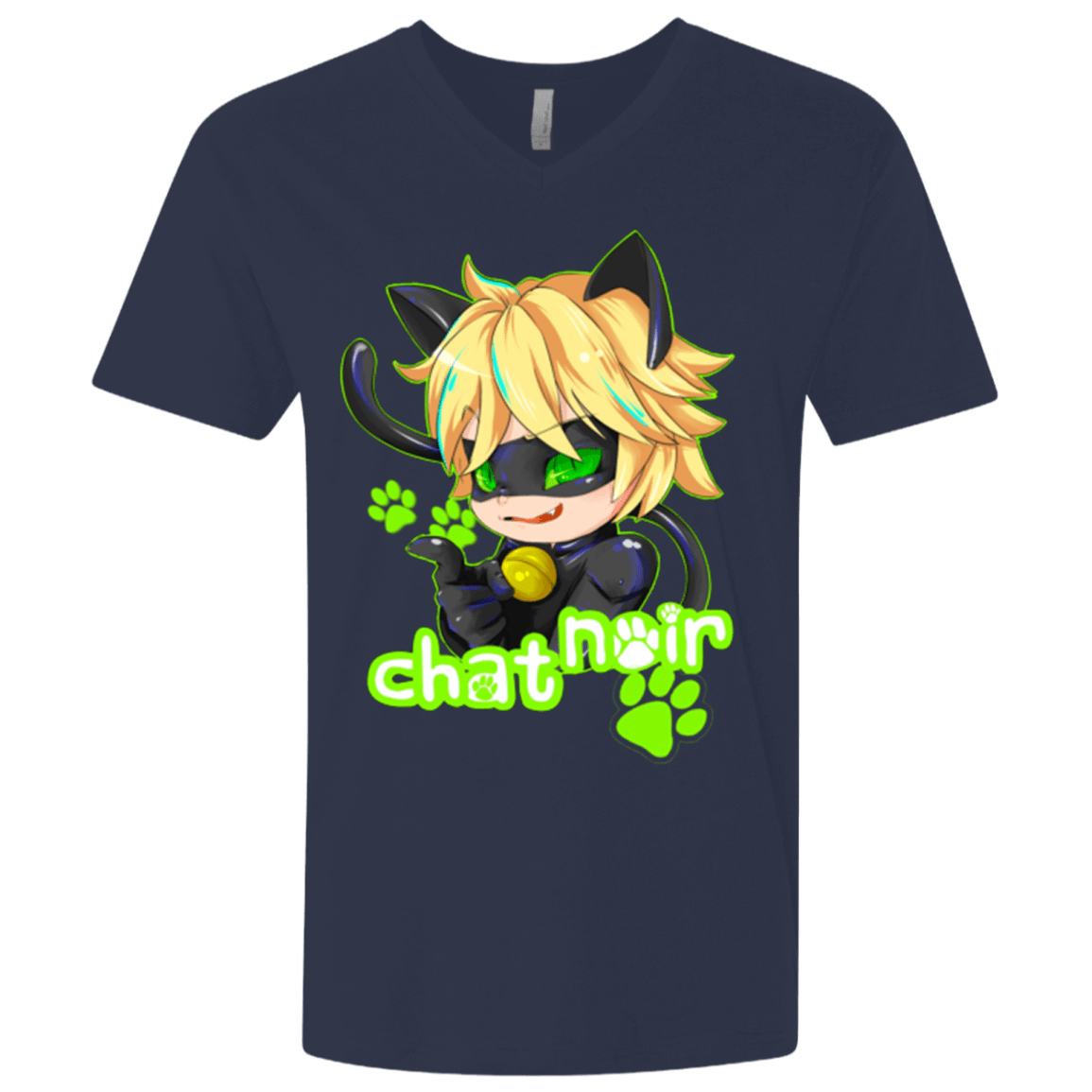 T-Shirts Midnight Navy / X-Small Chat Noir Men's Premium V-Neck