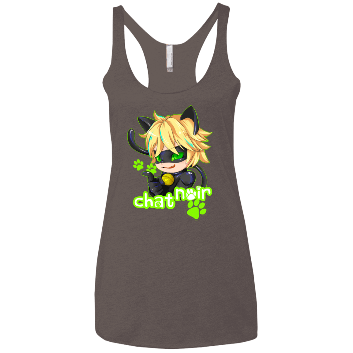 T-Shirts Macchiato / X-Small Chat Noir Women's Triblend Racerback Tank