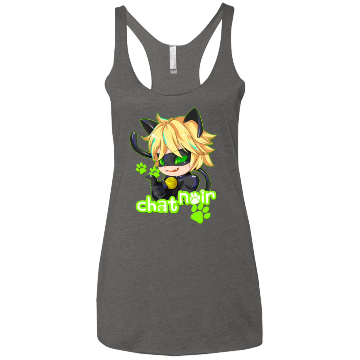 T-Shirts Premium Heather / X-Small Chat Noir Women's Triblend Racerback Tank