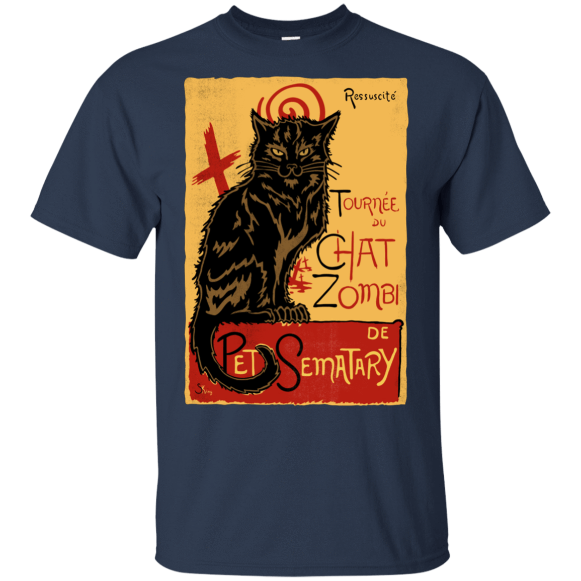 T-Shirts Navy / S Chat Zombi T-Shirt