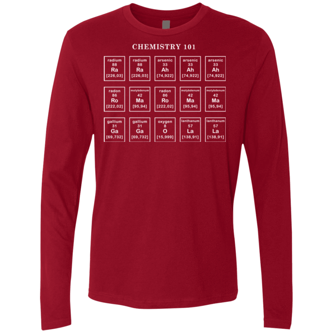 T-Shirts Cardinal / Small Chemistry Lesson Men's Premium Long Sleeve