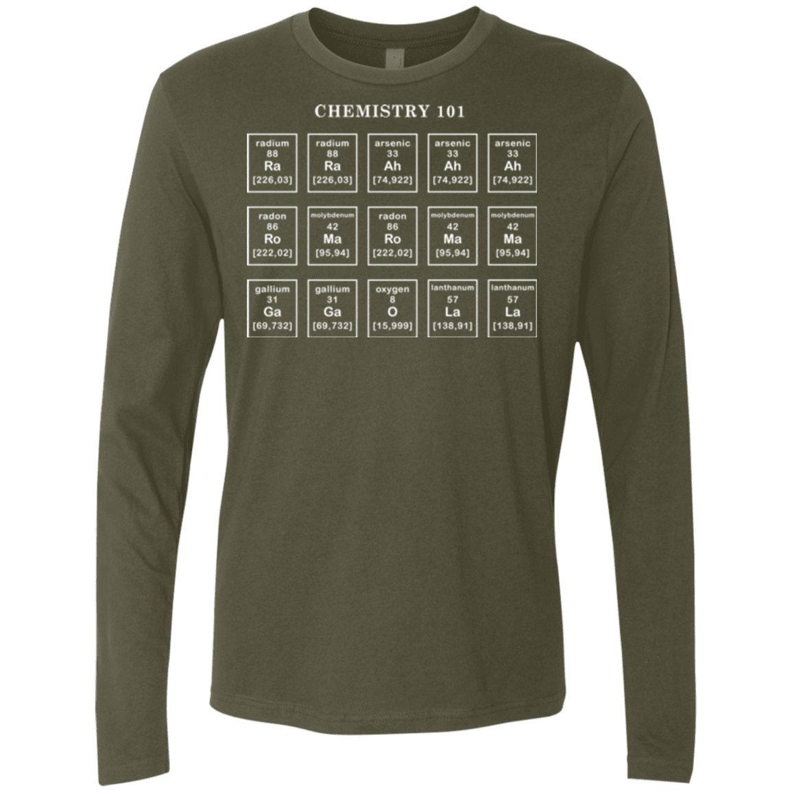 T-Shirts Military Green / Small Chemistry Lesson Men's Premium Long Sleeve