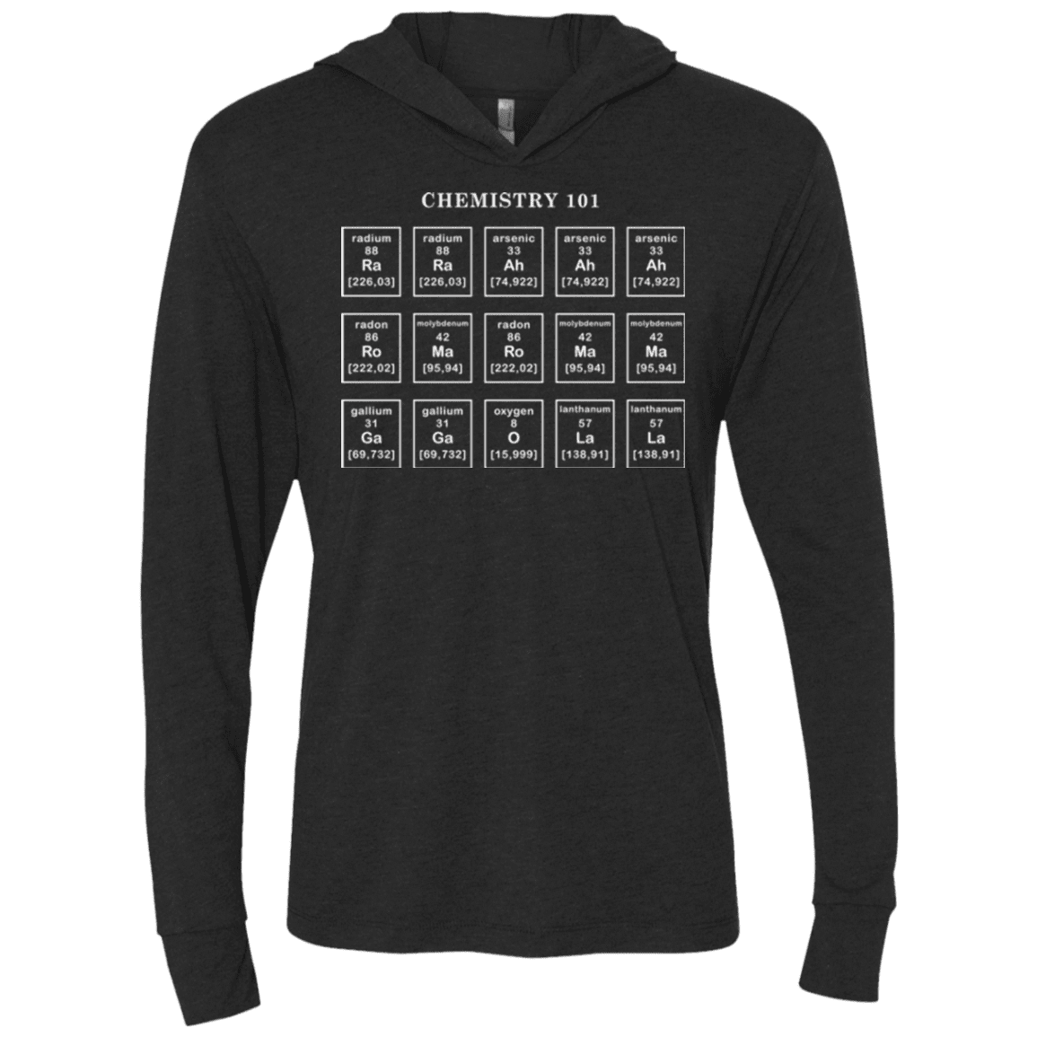 T-Shirts Vintage Black / X-Small Chemistry Lesson Triblend Long Sleeve Hoodie Tee