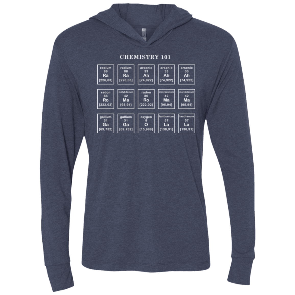 T-Shirts Vintage Navy / X-Small Chemistry Lesson Triblend Long Sleeve Hoodie Tee