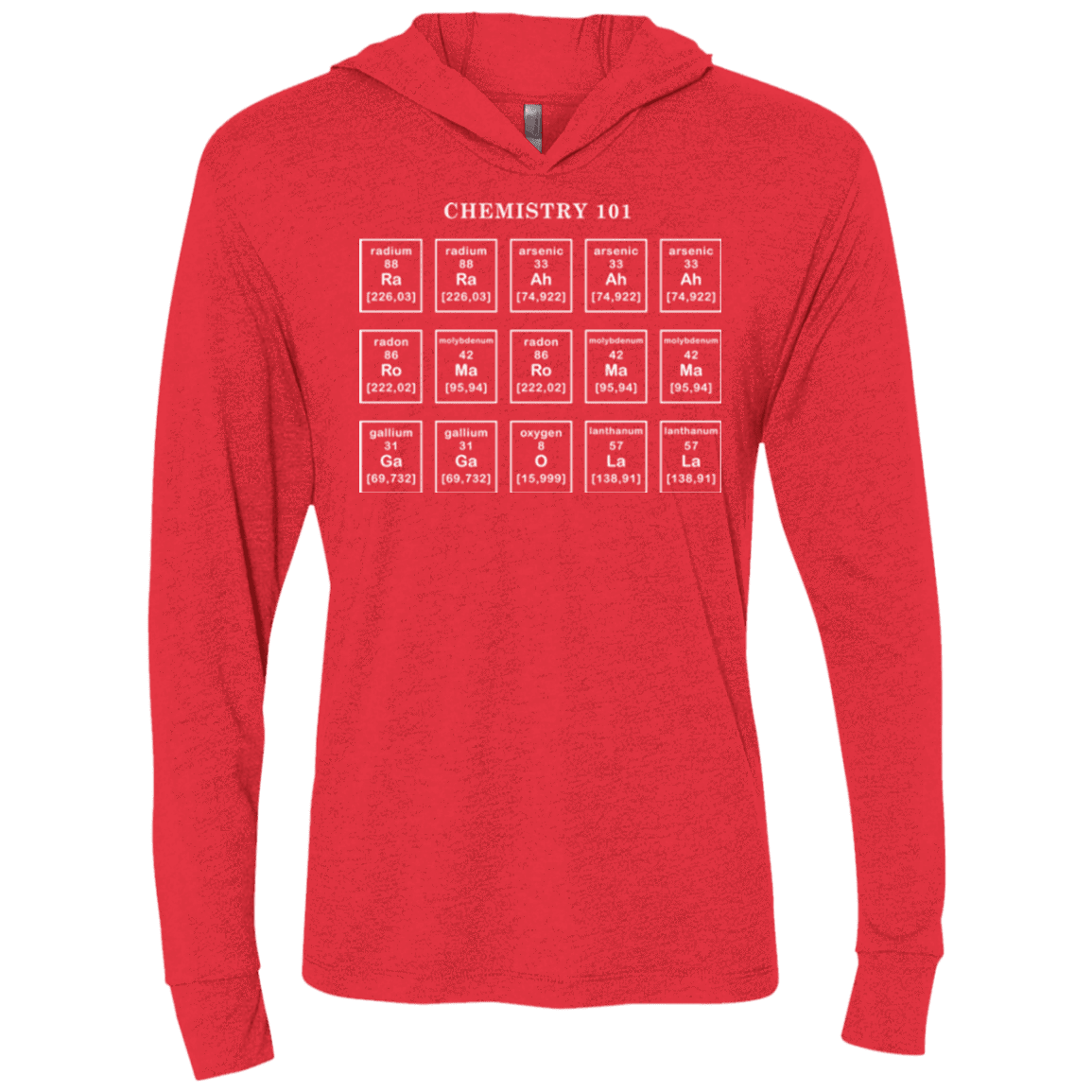 T-Shirts Vintage Red / X-Small Chemistry Lesson Triblend Long Sleeve Hoodie Tee