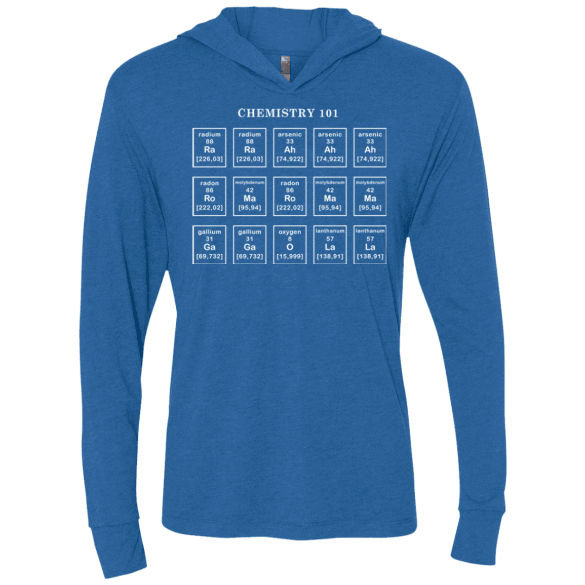 T-Shirts Vintage Royal / X-Small Chemistry Lesson Triblend Long Sleeve Hoodie Tee