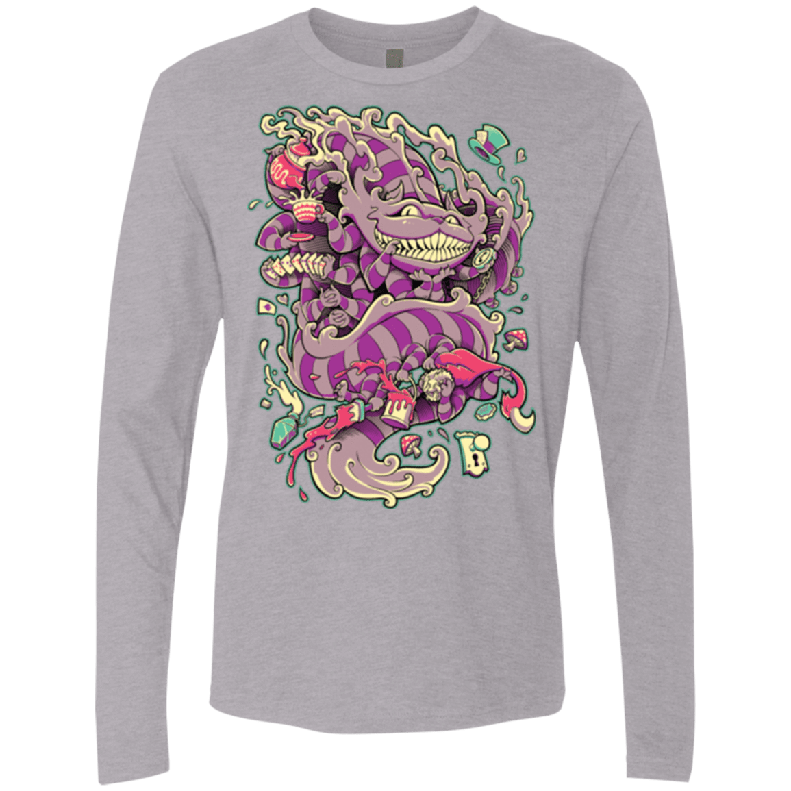 T-Shirts Heather Grey / Small Cheshire Dragon Men's Premium Long Sleeve
