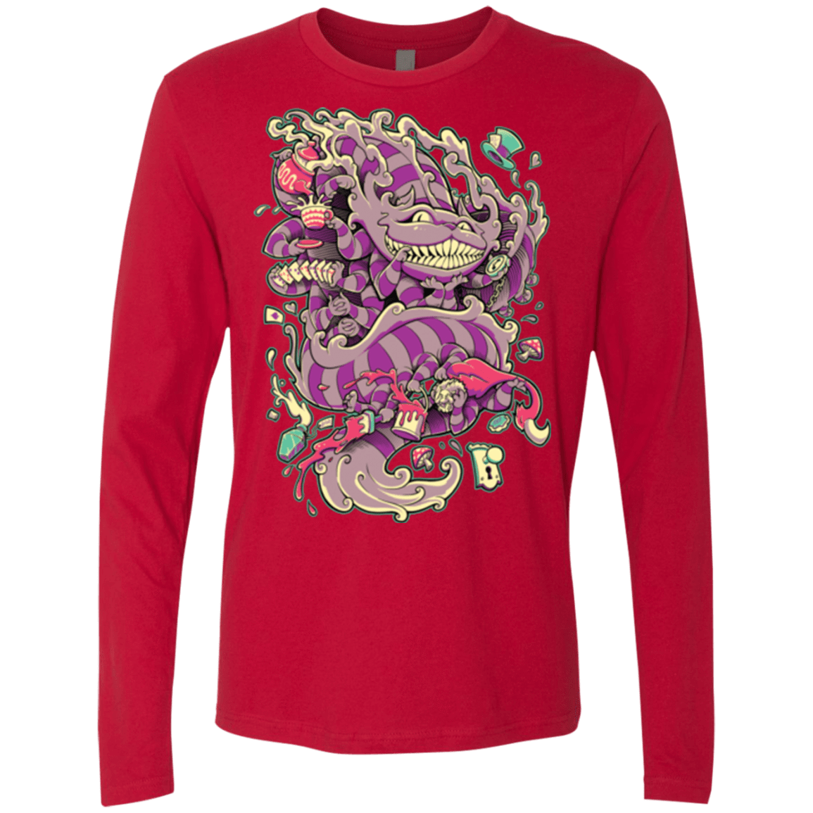 T-Shirts Red / Small Cheshire Dragon Men's Premium Long Sleeve