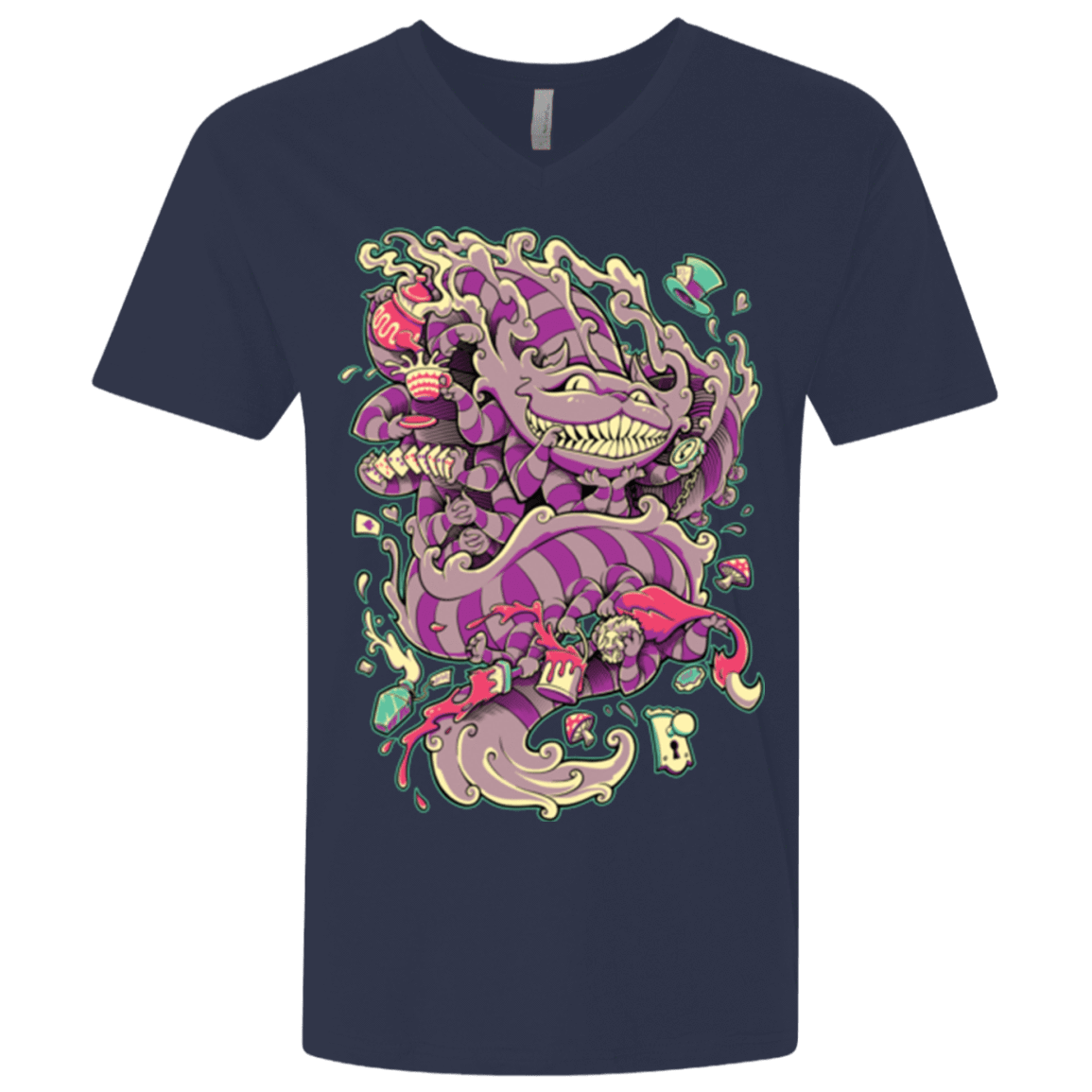 T-Shirts Midnight Navy / X-Small Cheshire Dragon Men's Premium V-Neck
