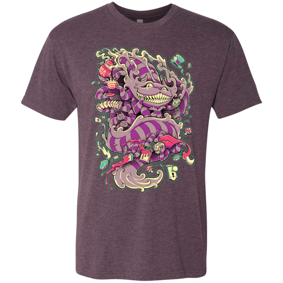 T-Shirts Vintage Purple / Small Cheshire Dragon Men's Triblend T-Shirt
