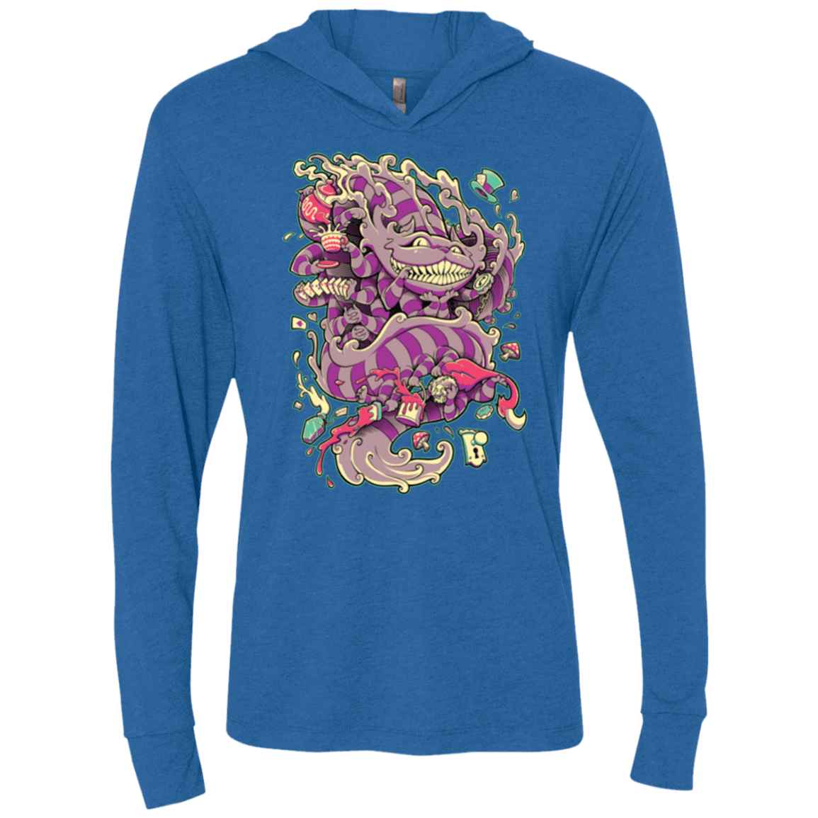 T-Shirts Vintage Royal / X-Small Cheshire Dragon Triblend Long Sleeve Hoodie Tee