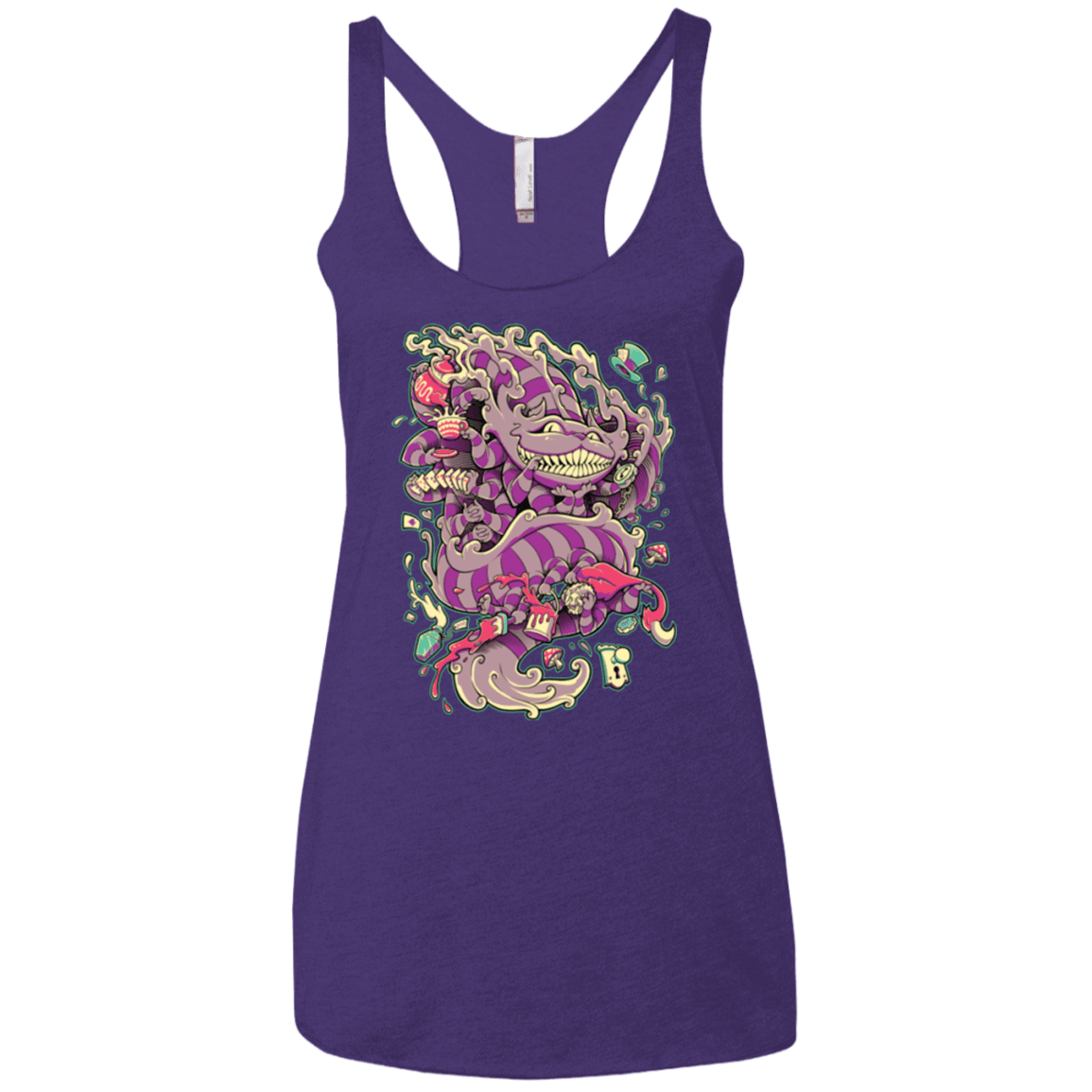 T-Shirts Purple / X-Small Cheshire Dragon Women's Triblend Racerback Tank