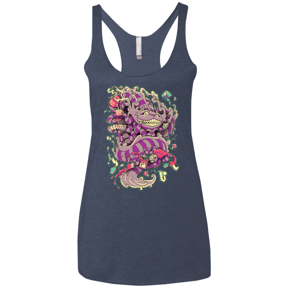 T-Shirts Vintage Navy / X-Small Cheshire Dragon Women's Triblend Racerback Tank
