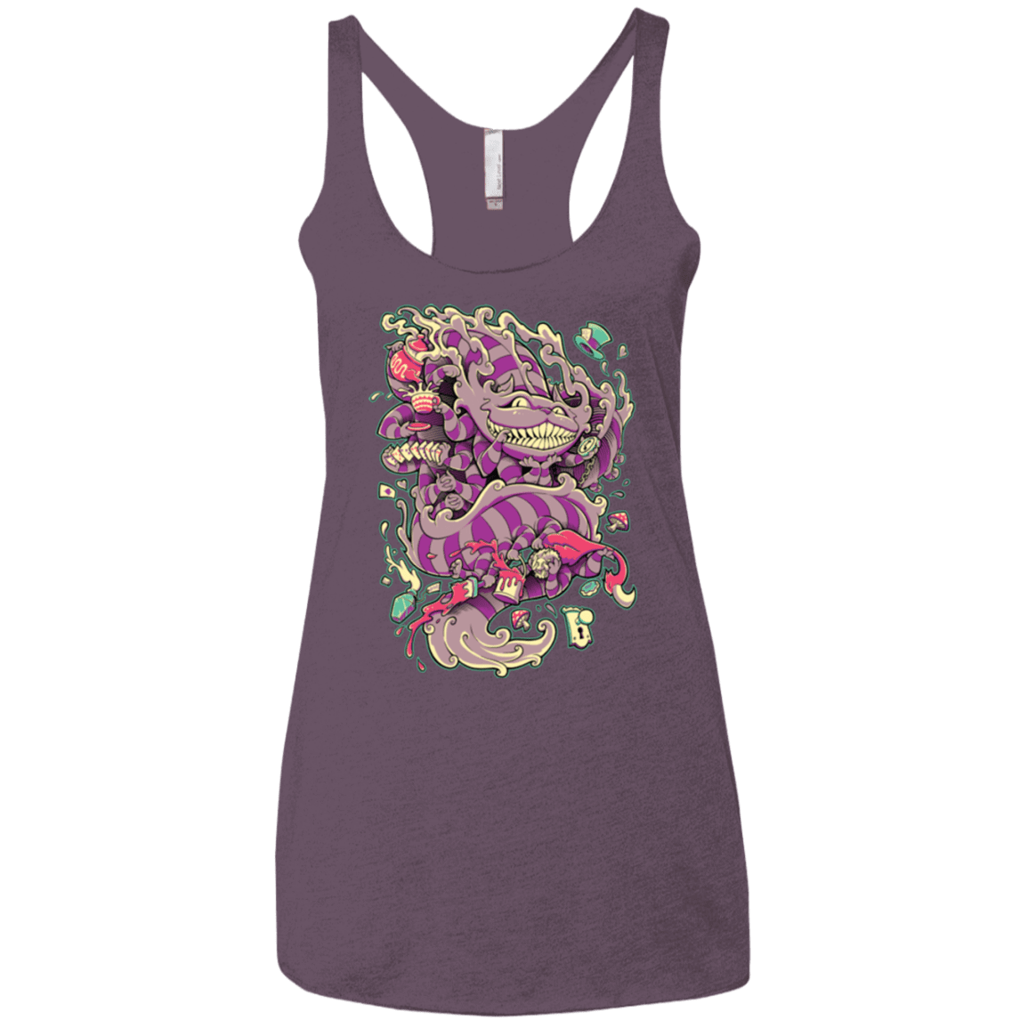 T-Shirts Vintage Purple / X-Small Cheshire Dragon Women's Triblend Racerback Tank
