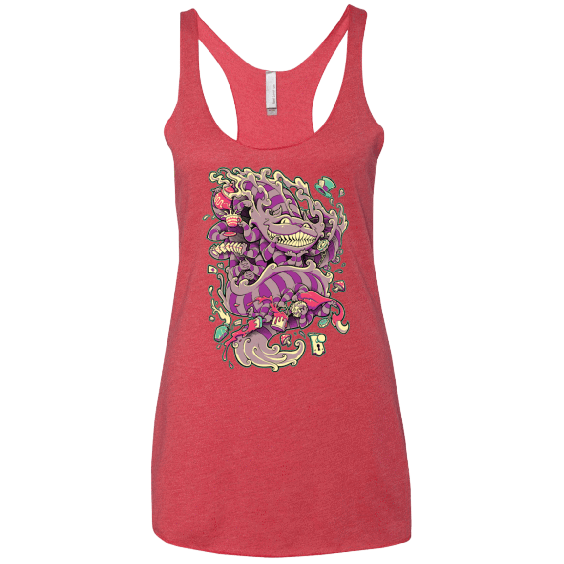 T-Shirts Vintage Red / X-Small Cheshire Dragon Women's Triblend Racerback Tank