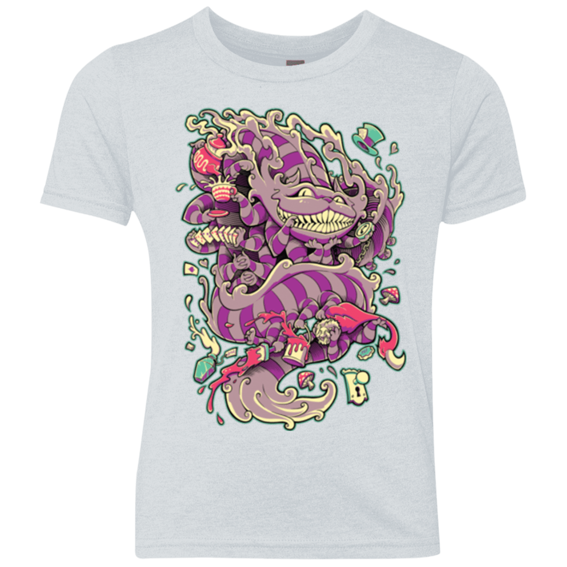 T-Shirts Heather White / YXS Cheshire Dragon Youth Triblend T-Shirt