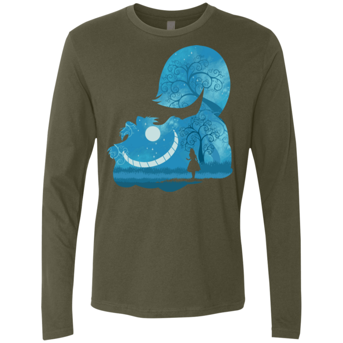T-Shirts Military Green / S Cheshire Portrait Men's Premium Long Sleeve