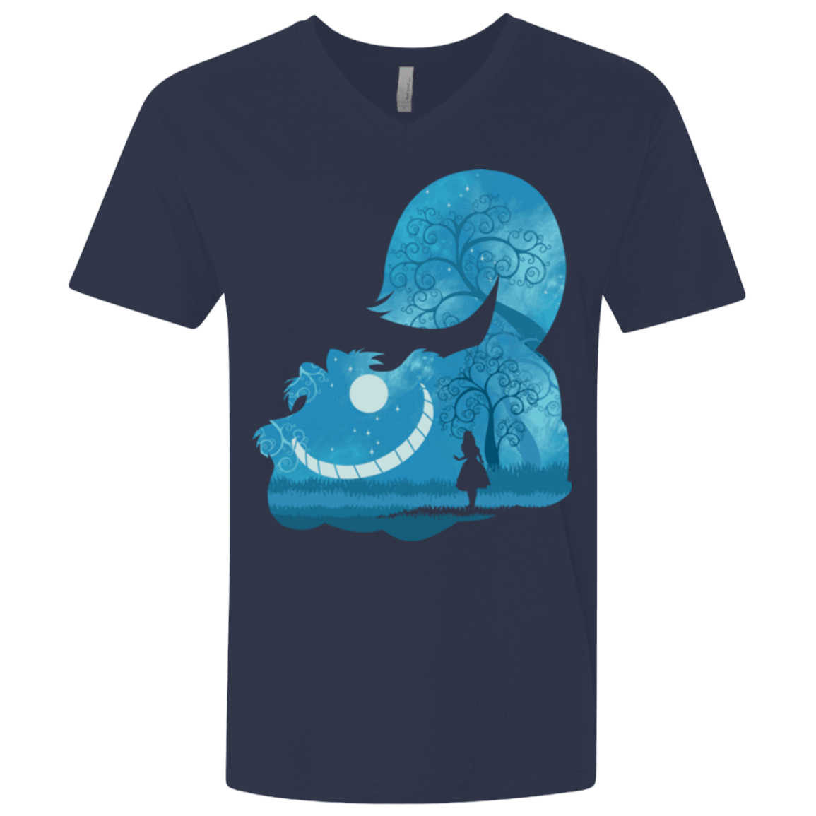 T-Shirts Midnight Navy / X-Small Cheshire Portrait Men's Premium V-Neck