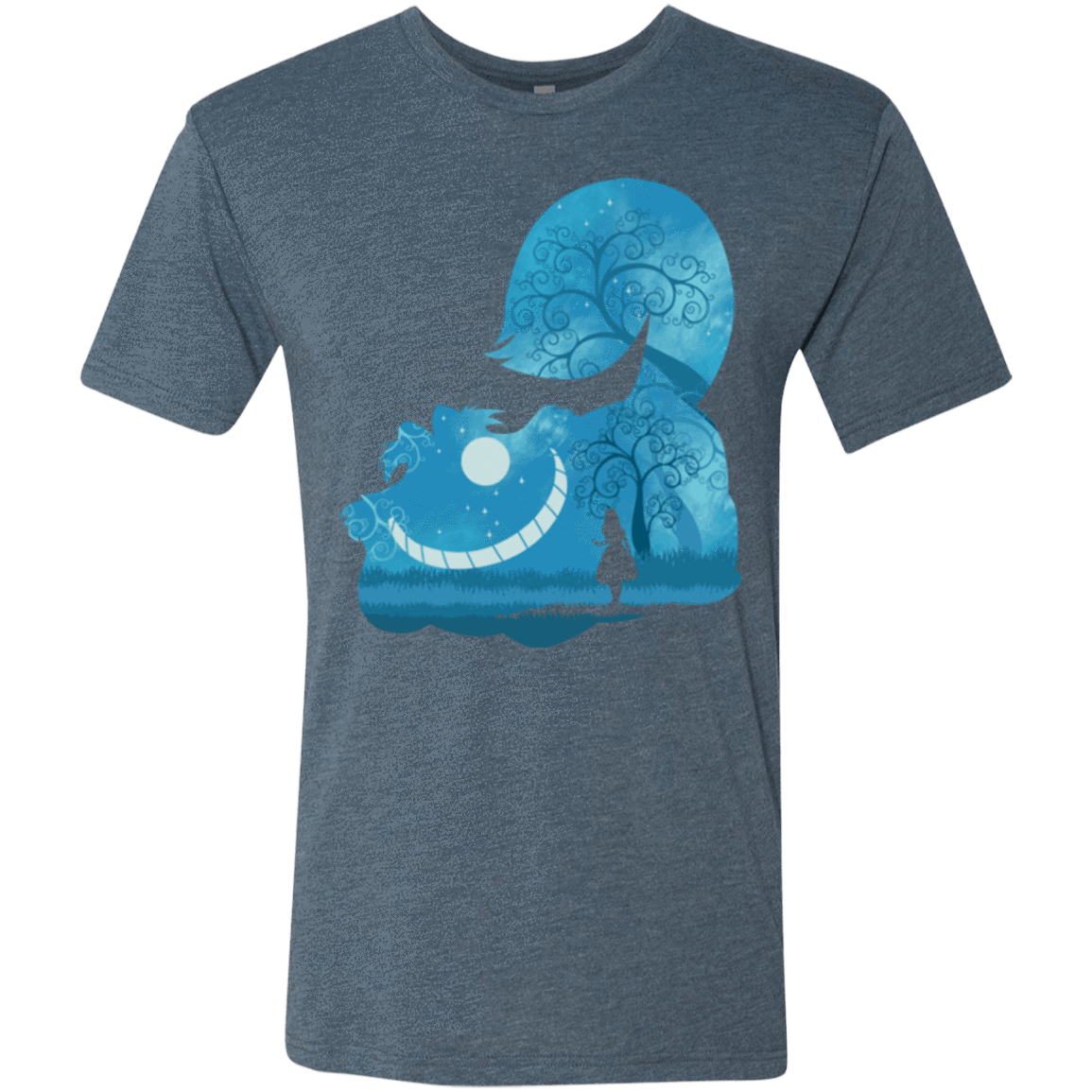 T-Shirts Indigo / S Cheshire Portrait Men's Triblend T-Shirt