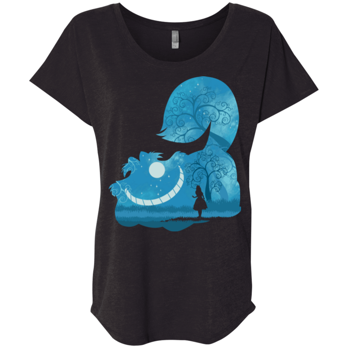 T-Shirts Vintage Black / X-Small Cheshire Portrait Triblend Dolman Sleeve