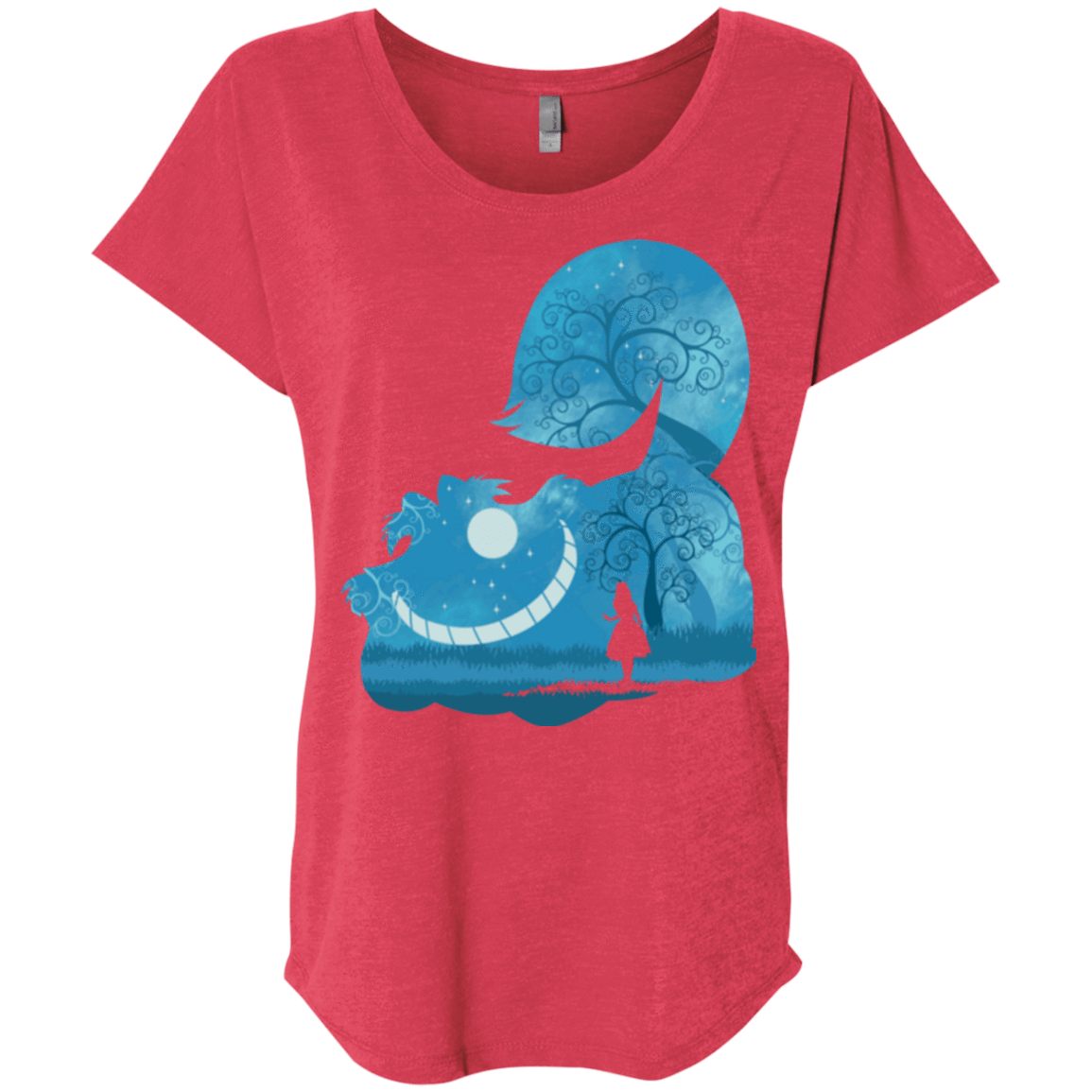 T-Shirts Vintage Red / X-Small Cheshire Portrait Triblend Dolman Sleeve