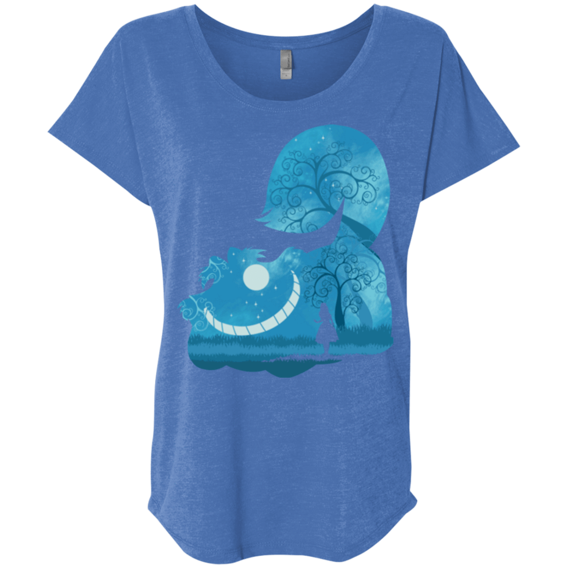 T-Shirts Vintage Royal / X-Small Cheshire Portrait Triblend Dolman Sleeve