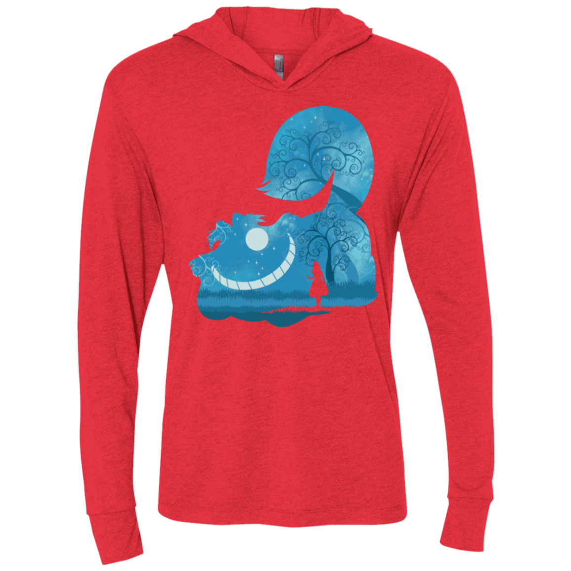 T-Shirts Vintage Red / X-Small Cheshire Portrait Triblend Long Sleeve Hoodie Tee