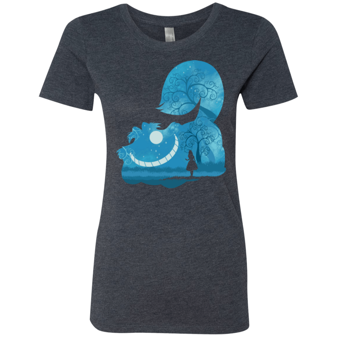 T-Shirts Vintage Navy / S Cheshire Portrait Women's Triblend T-Shirt