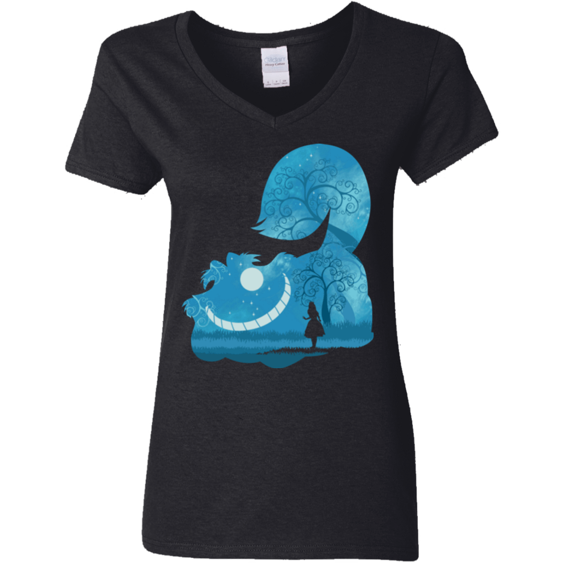 T-Shirts Black / S Cheshire Portrait Women's V-Neck T-Shirt