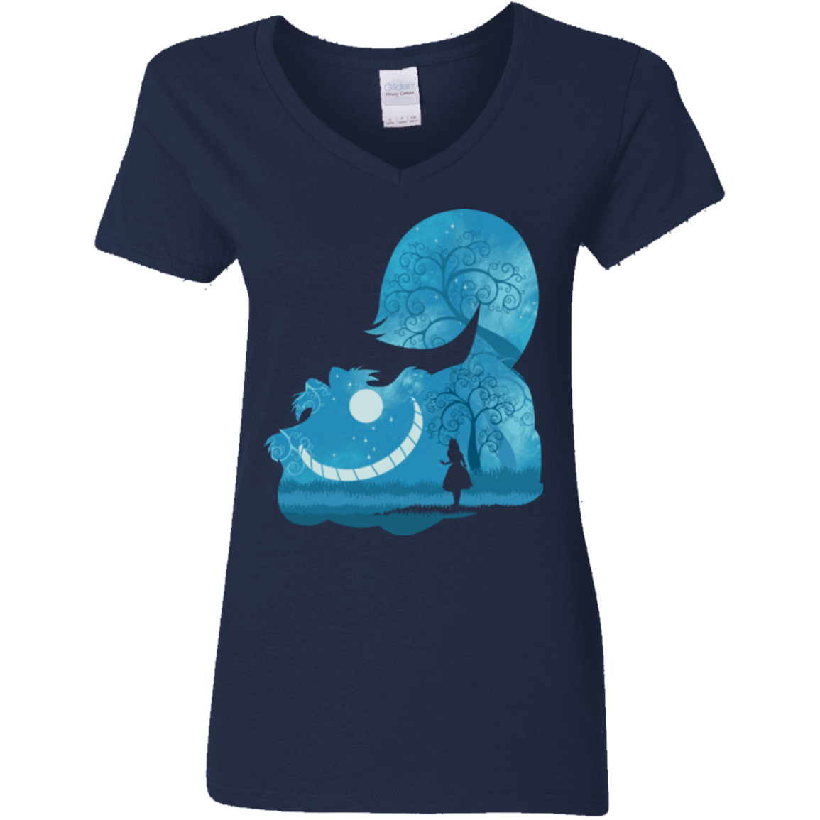 T-Shirts Navy / S Cheshire Portrait Women's V-Neck T-Shirt