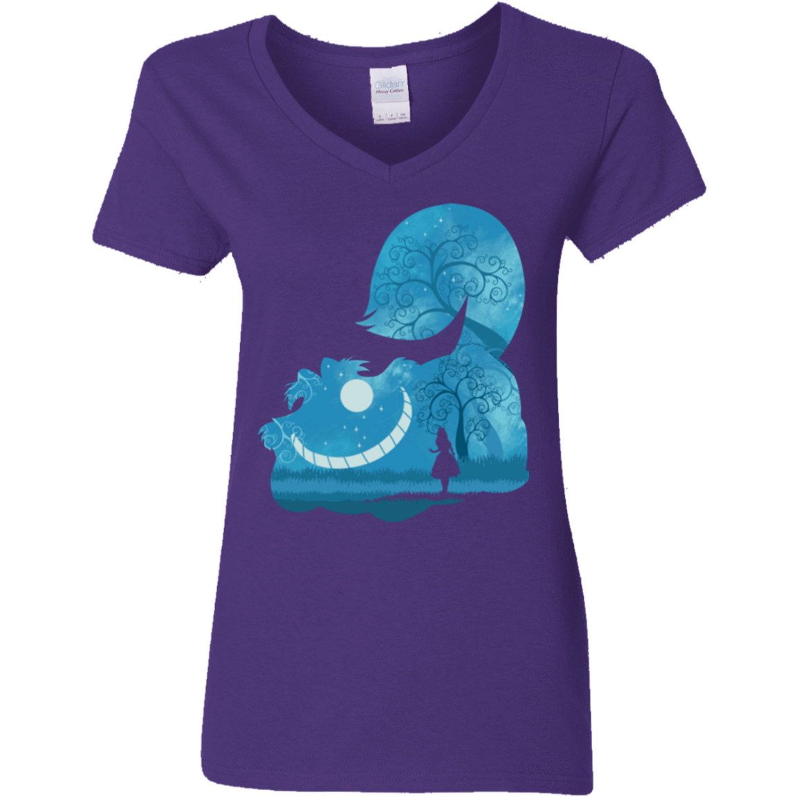 T-Shirts Purple / S Cheshire Portrait Women's V-Neck T-Shirt
