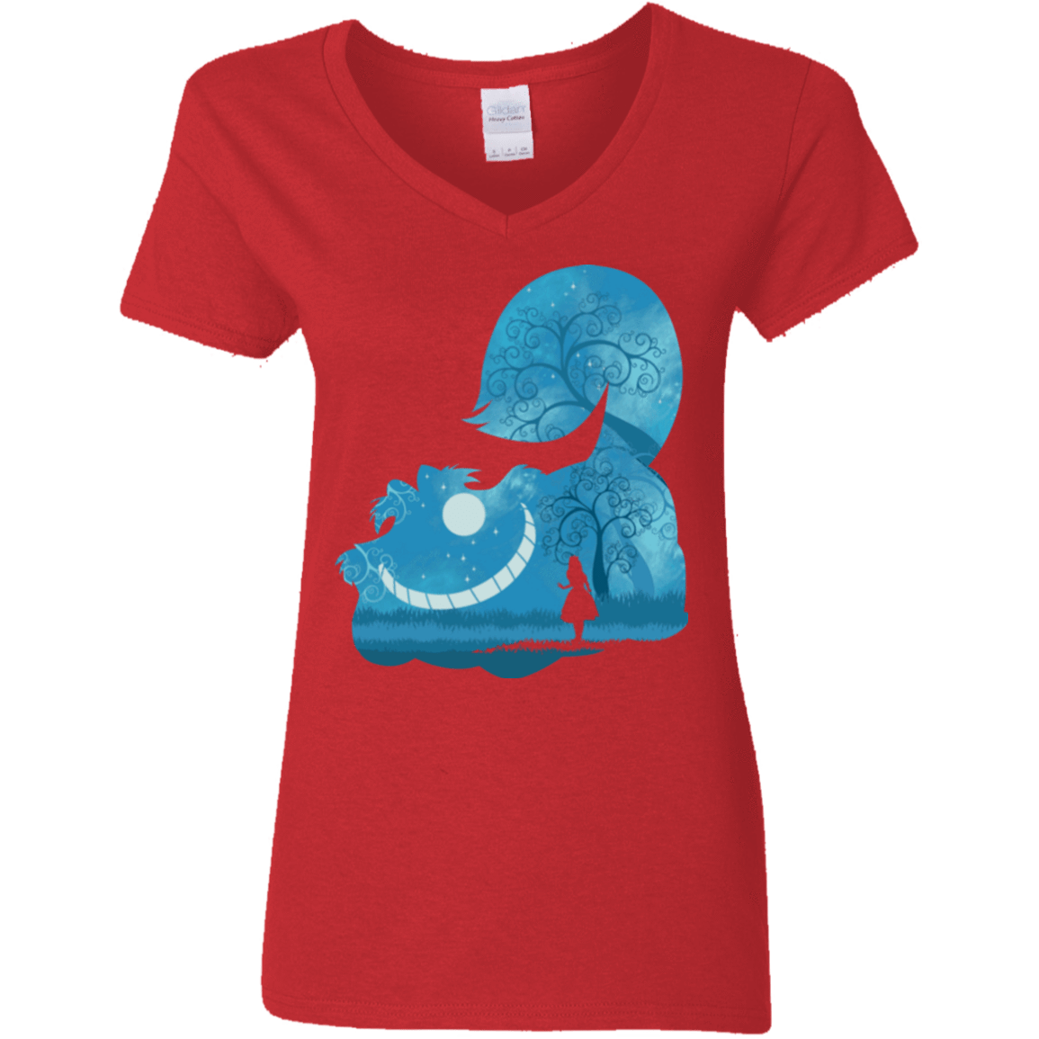 T-Shirts Red / S Cheshire Portrait Women's V-Neck T-Shirt